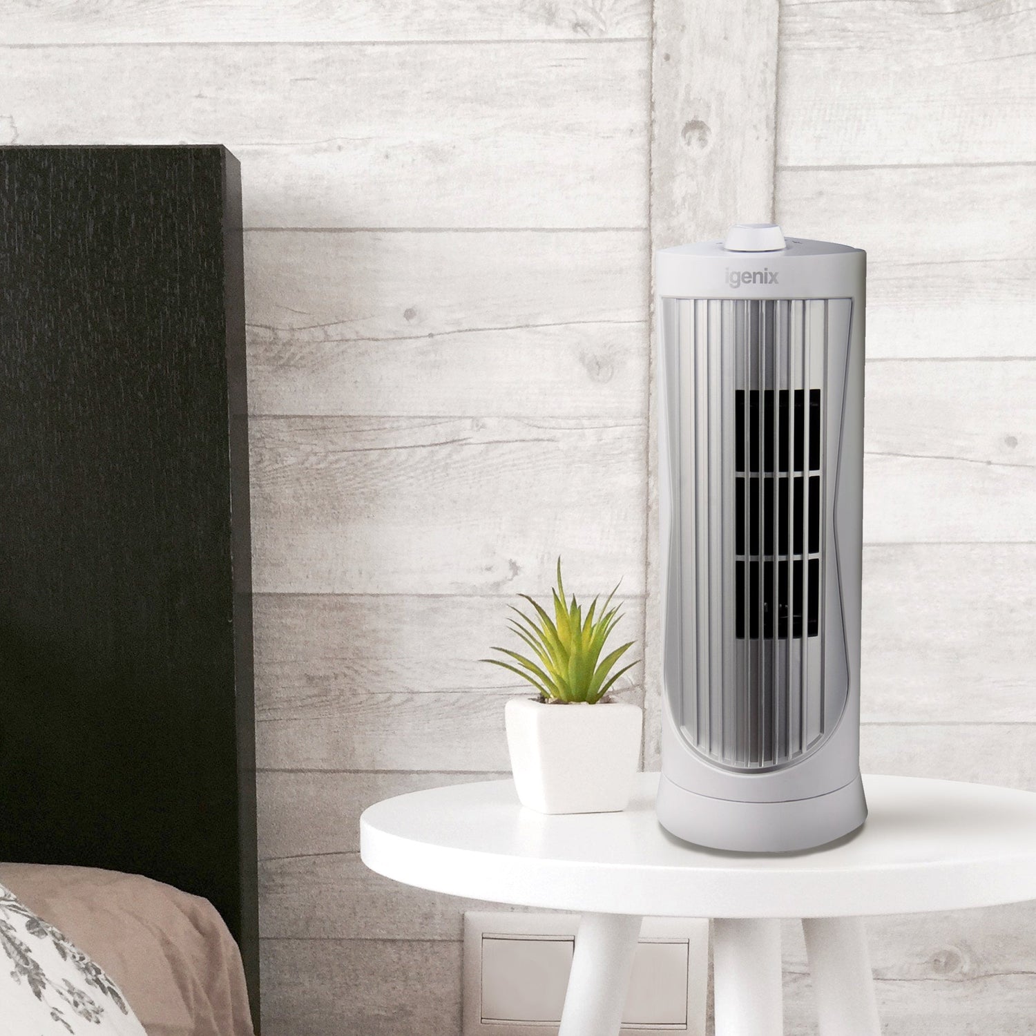 Mini Tower Fan, Oscillating, 12 Inch, White