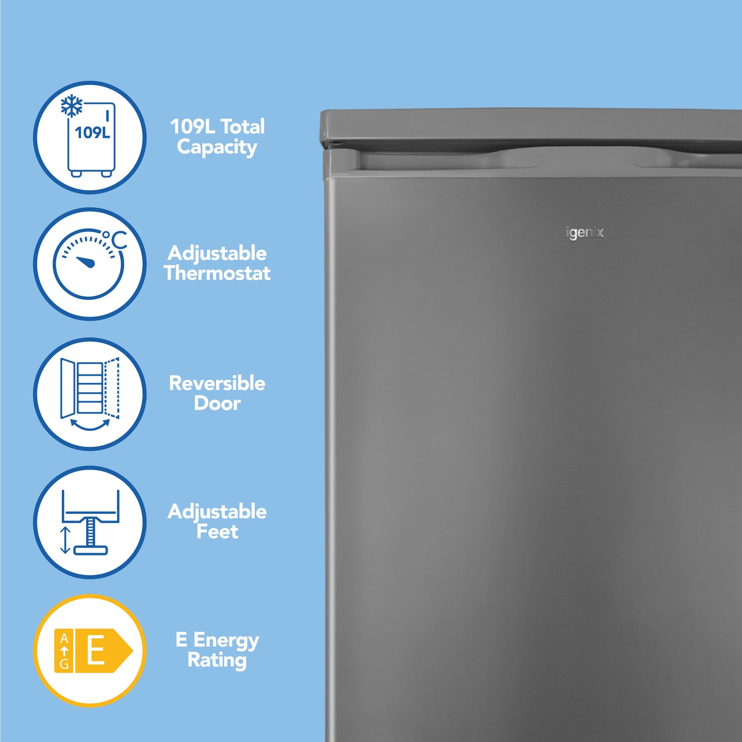 Under Counter Fridge with Ice Box, Inox