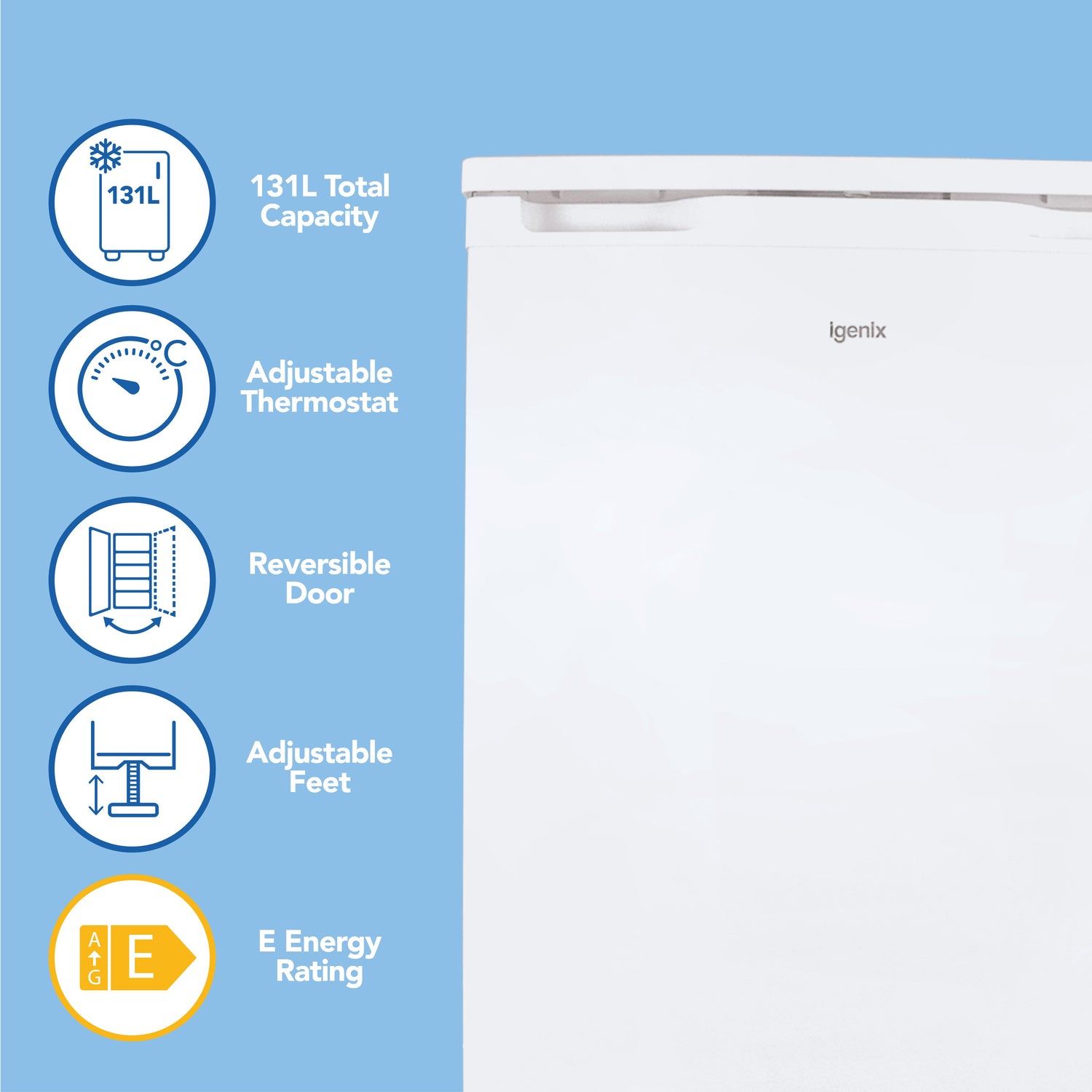 Under Counter Larder Fridge, 131 Litre, White