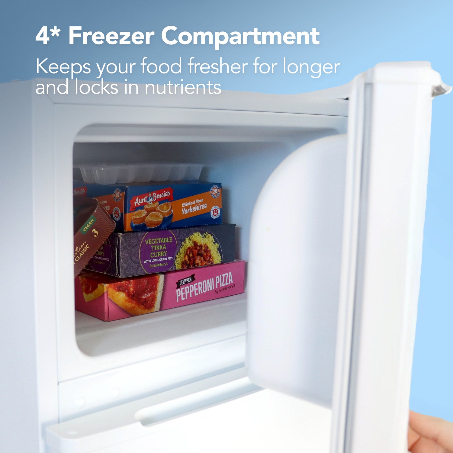 Under Counter Fridge Freezer, 87 Litre, White
