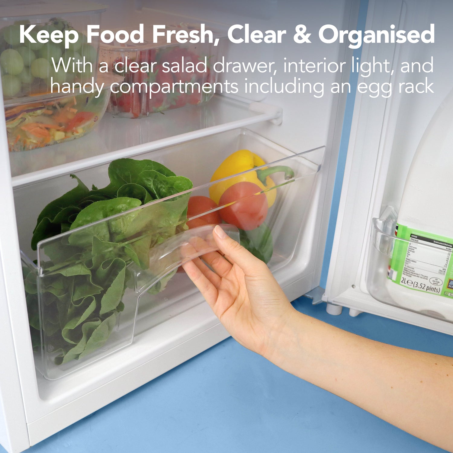 Under Counter Fridge with Ice Box, 81 Litre, White