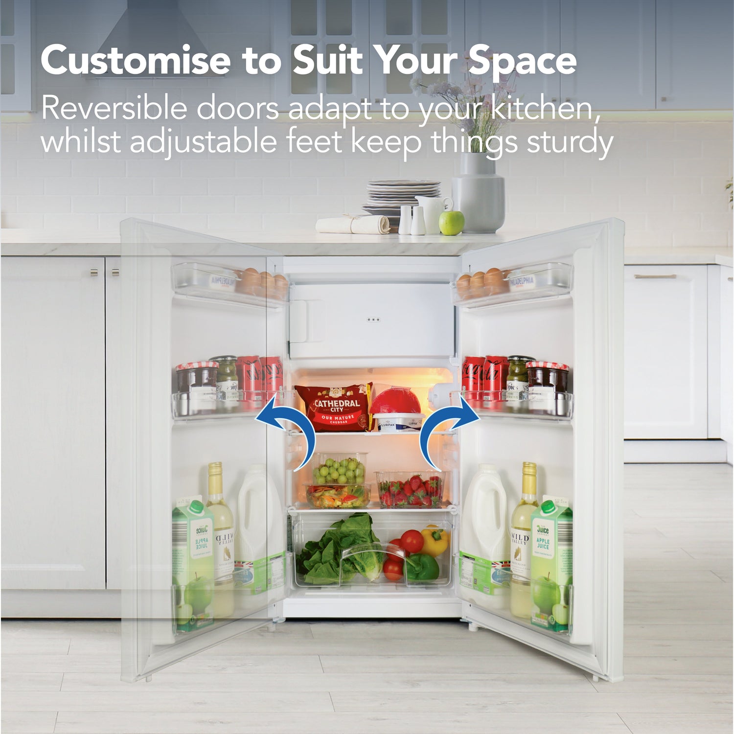 Under Counter Fridge with Ice Box, 81 Litre, White