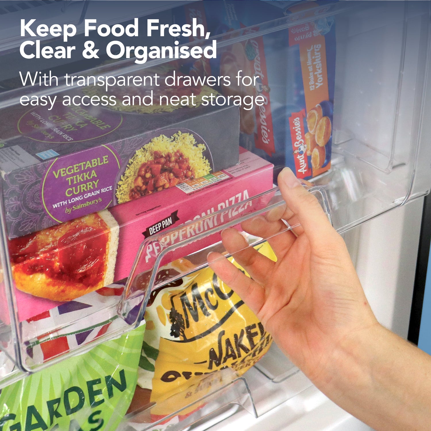 Under Counter Freezer, 88 Litre, Reversible Doors, Black