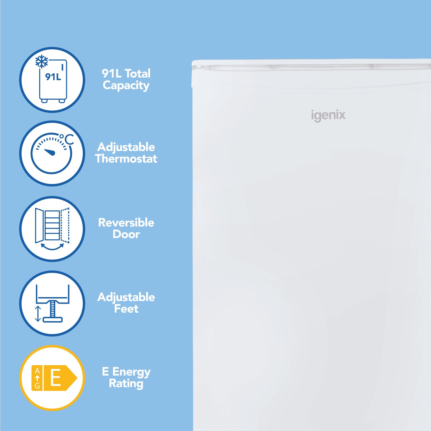Under Counter Fridge with Chill Box, 91 Litre, White