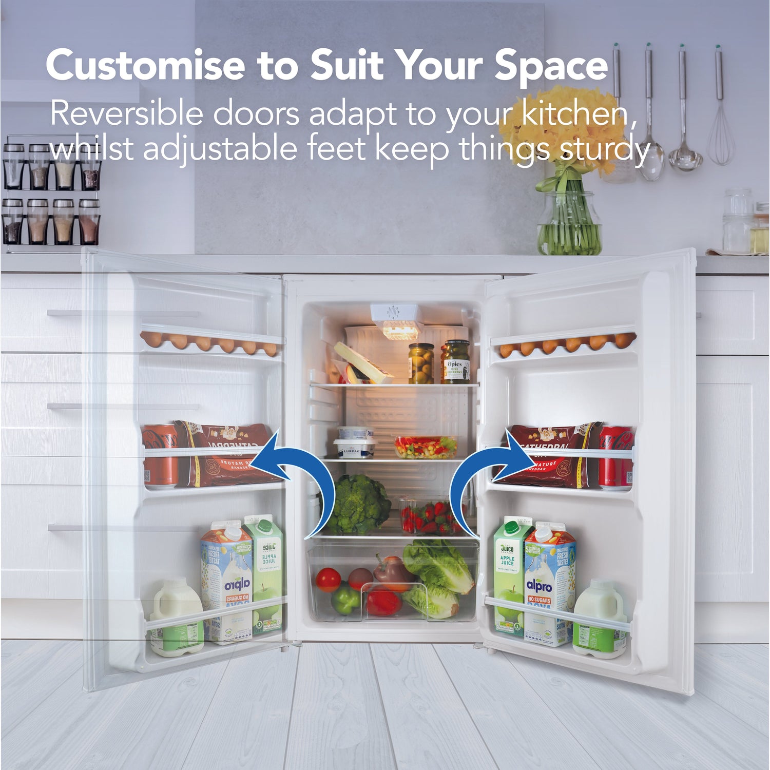 Under Counter Larder Fridge, 92 Litres, White