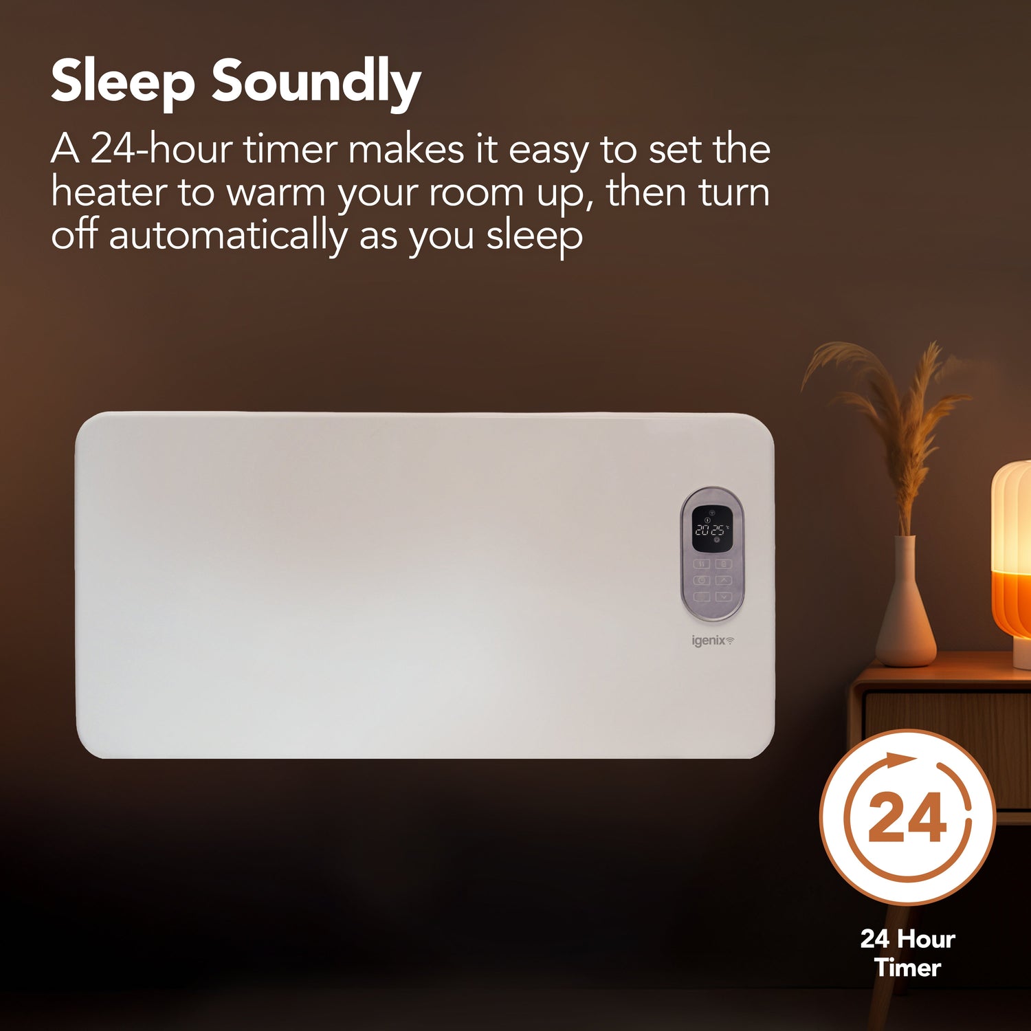 Smart Electric Panel Heater, 1500W, White