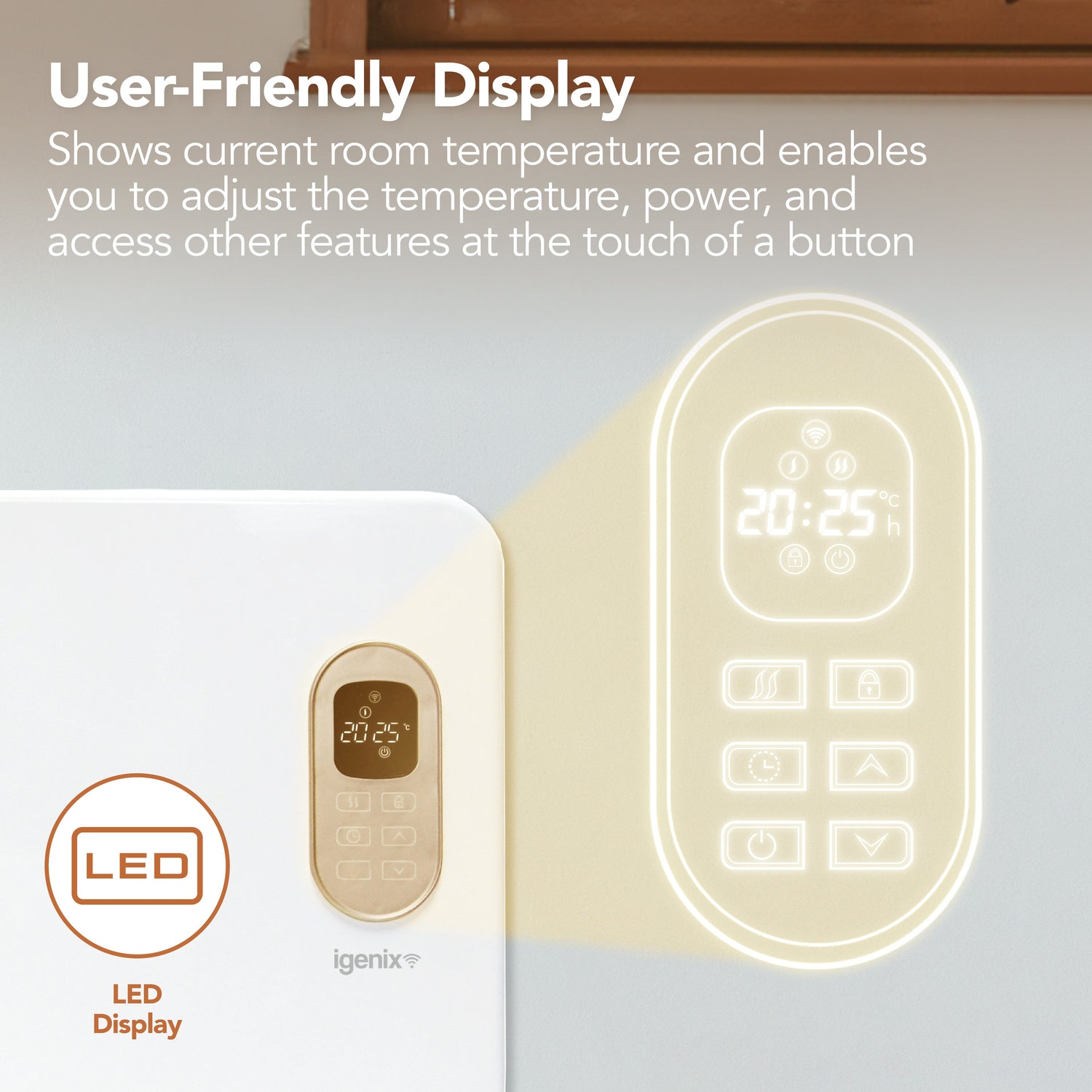 Smart Electric Panel Heater, 2000W, White