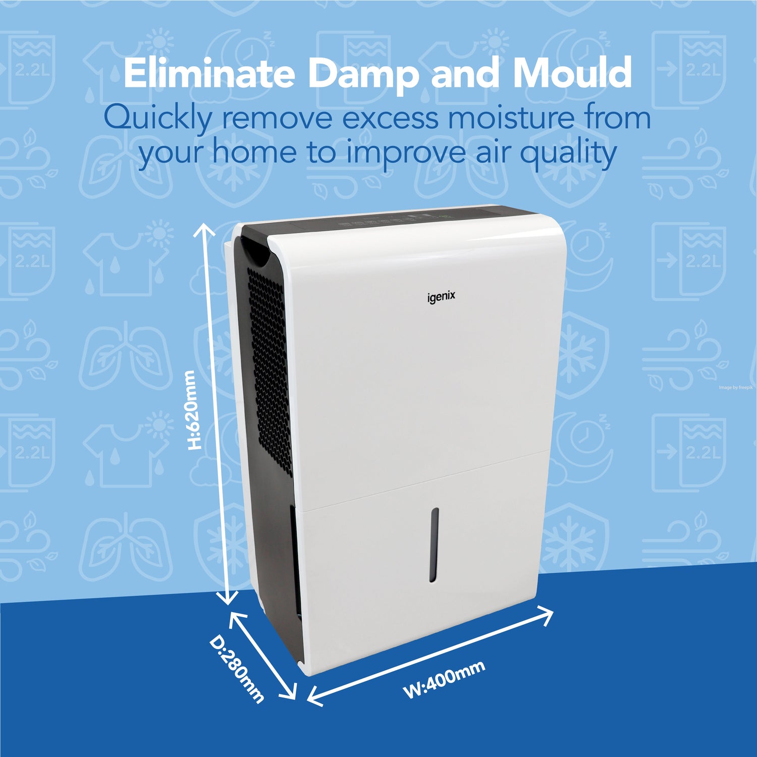 Portable Dehumidifier, Extracts 50 Litres per Day