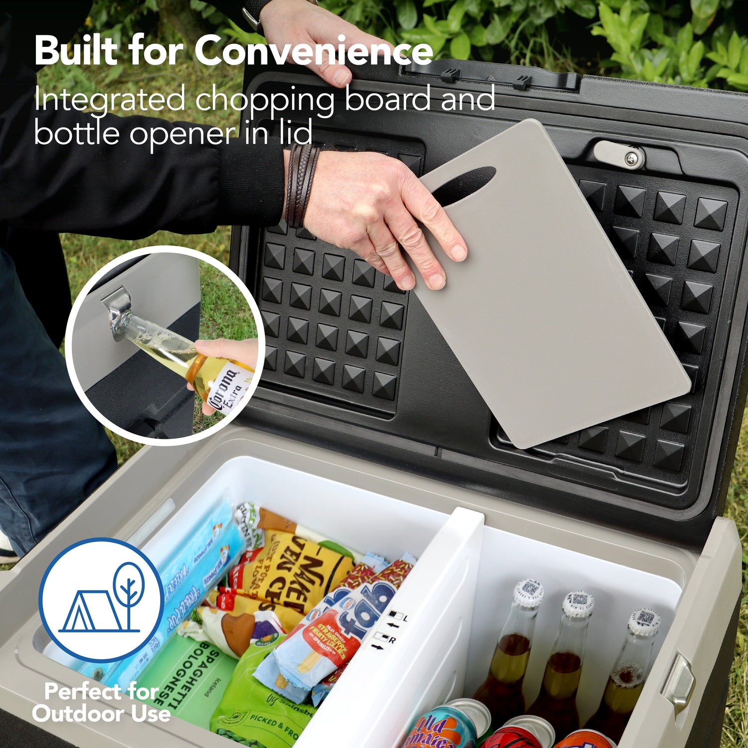 60L Portable Fridge Freezer, Black