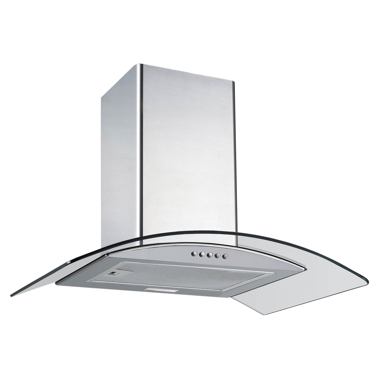 Igenix 60CM Curved Glass Chimney Cooker Hood, Stainless Steel