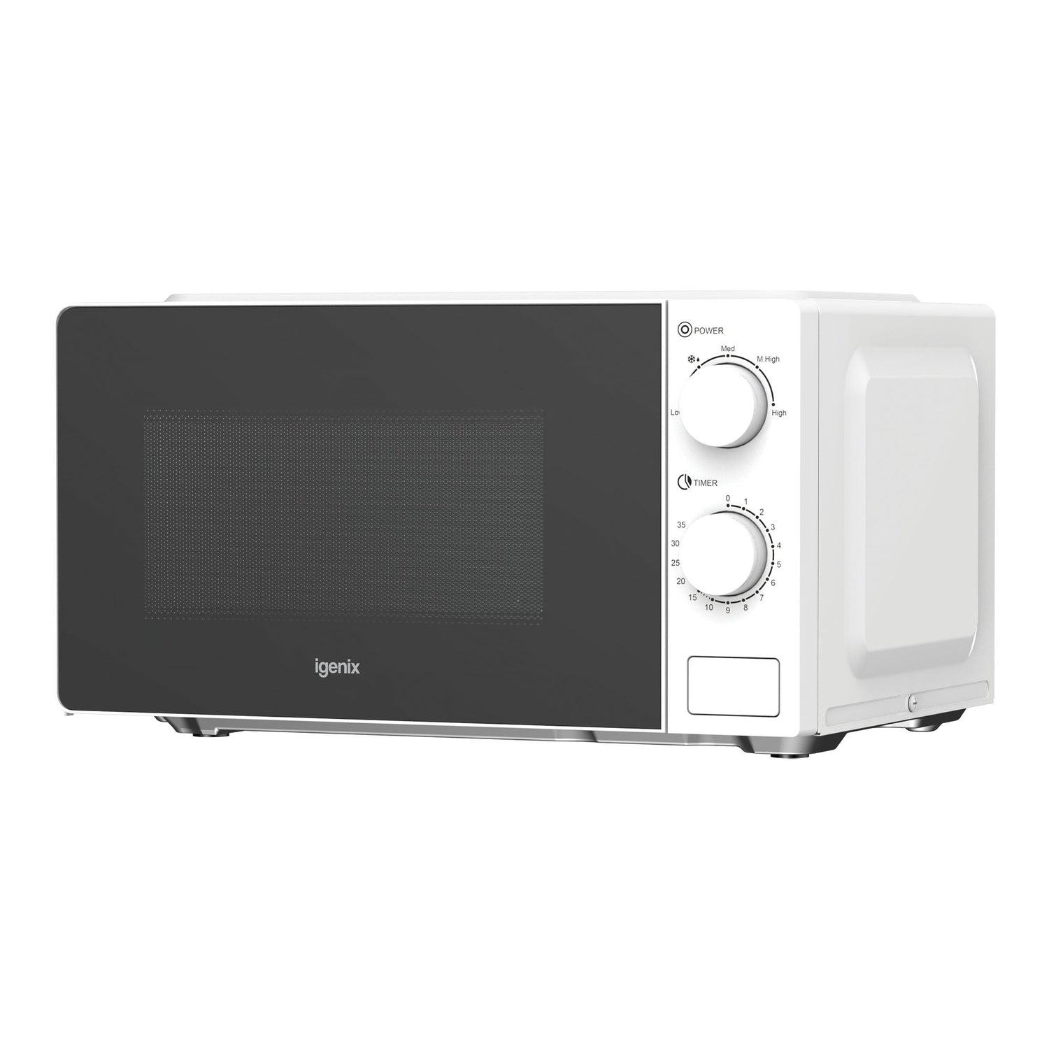 Manual Microwave, 700 W, 20 Litre, 35 Minute Timer, White, Igenix IGMS02071W