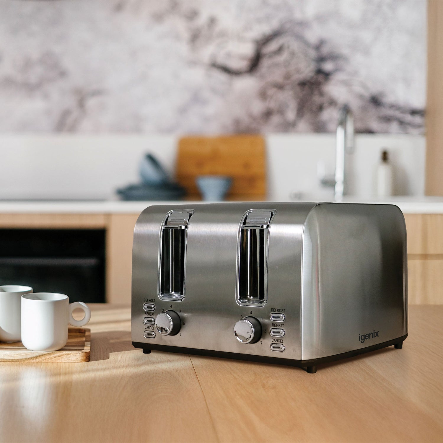Igenix 1500W 4 Slice Toaster, Stainless Steel