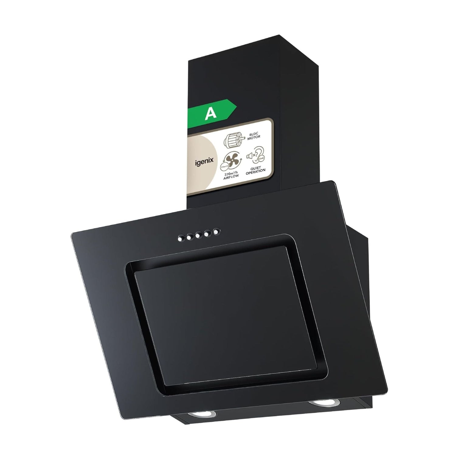 Igenix 60CM Chimney Cooker Hood, Black