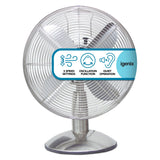 12 Inch Desk Fan, 3 Speeds, Chrome