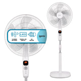 Digital Pedestal Fan, Ultra Quiet, Timer & Remote Control, 16 Inch, White