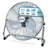 Air Circulator Floor Fan, 3 Speeds, 18 Inch, Chrome