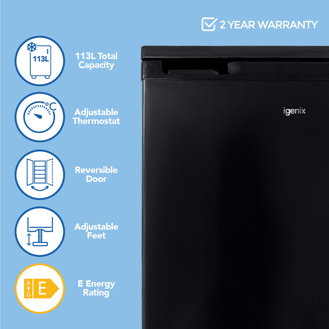 Under Counter Fridge with Ice Box, Black