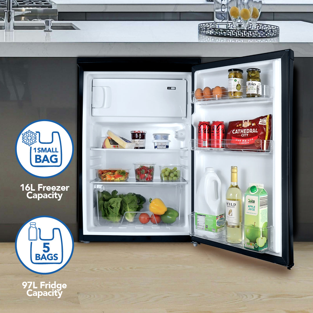 Under Counter Fridge with Ice Box, Black