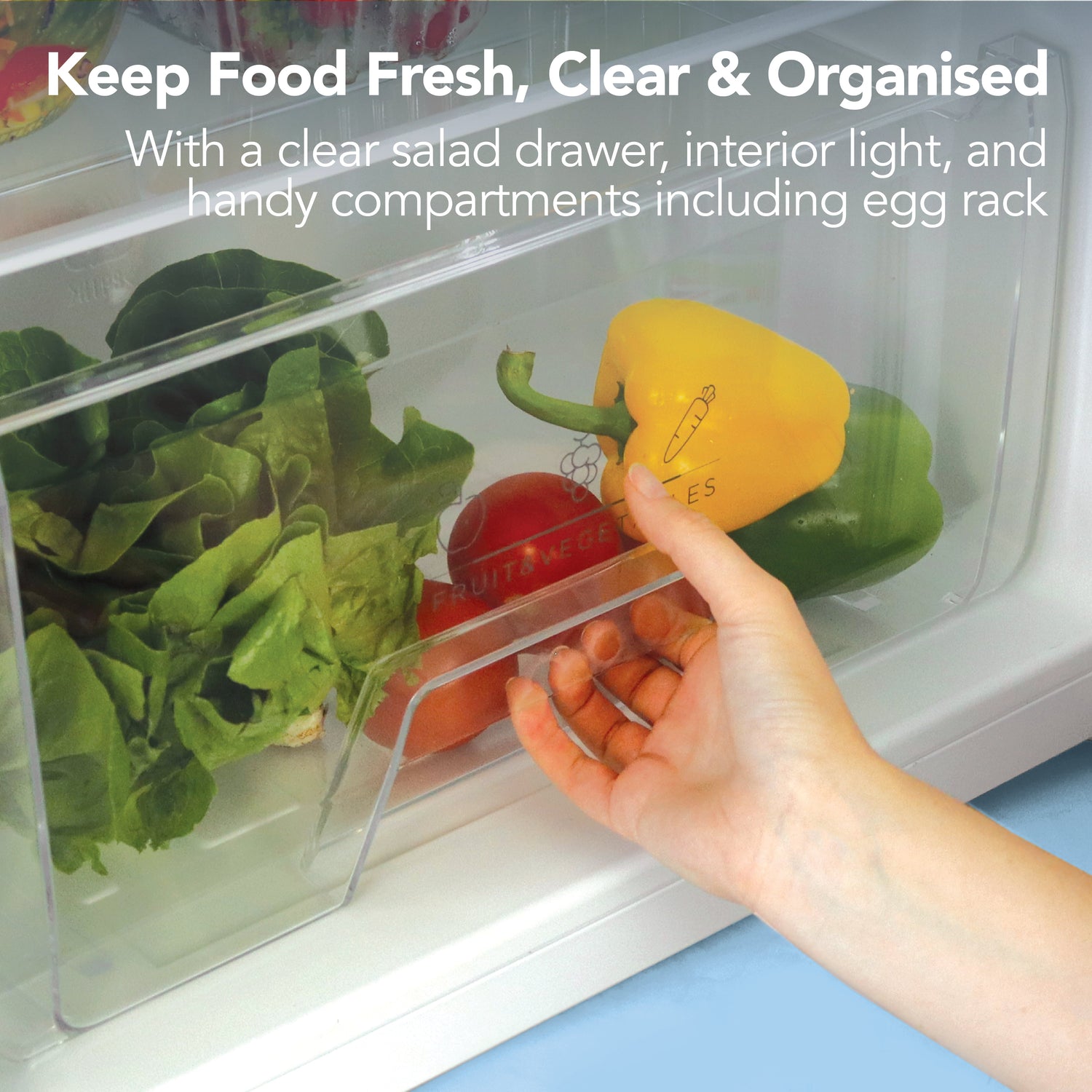 Under Counter Fridge with Ice Box, White