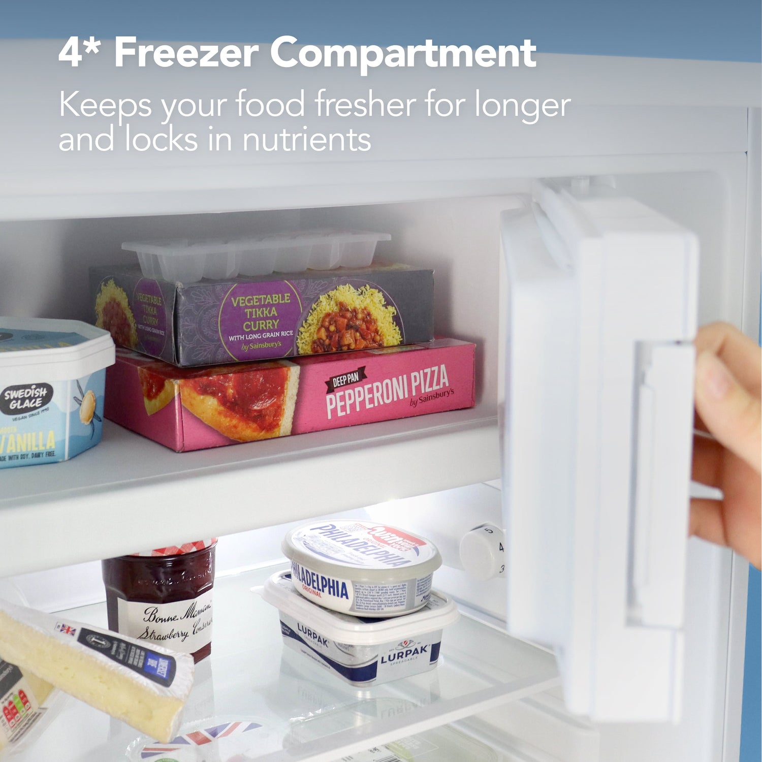 Under Counter Fridge with Ice Box, White