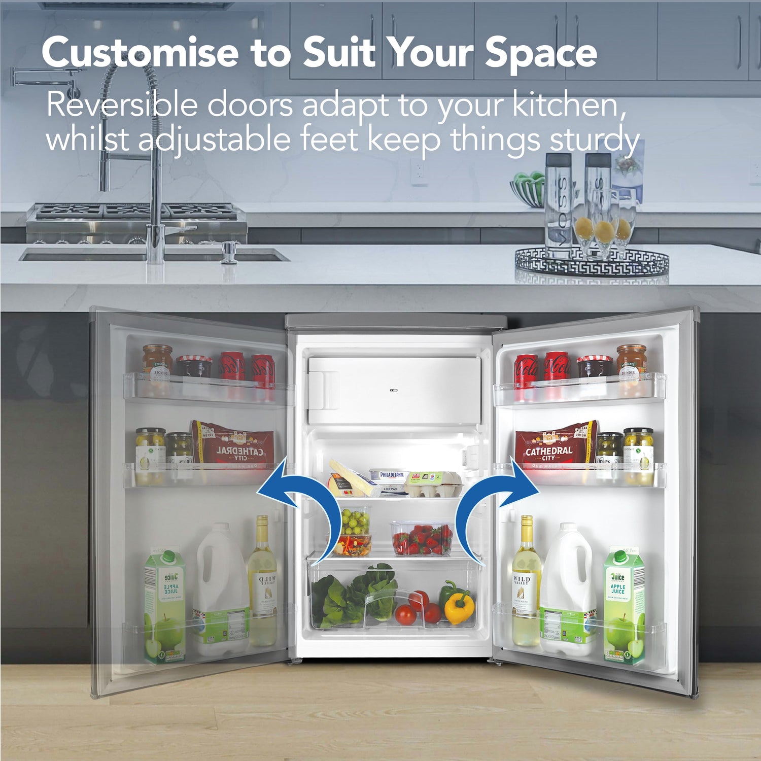 Under Counter Fridge with Ice Box, Inox