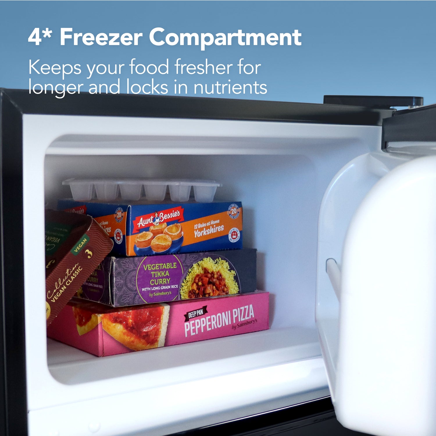Under Counter Fridge Freezer, 87 Litre, Black