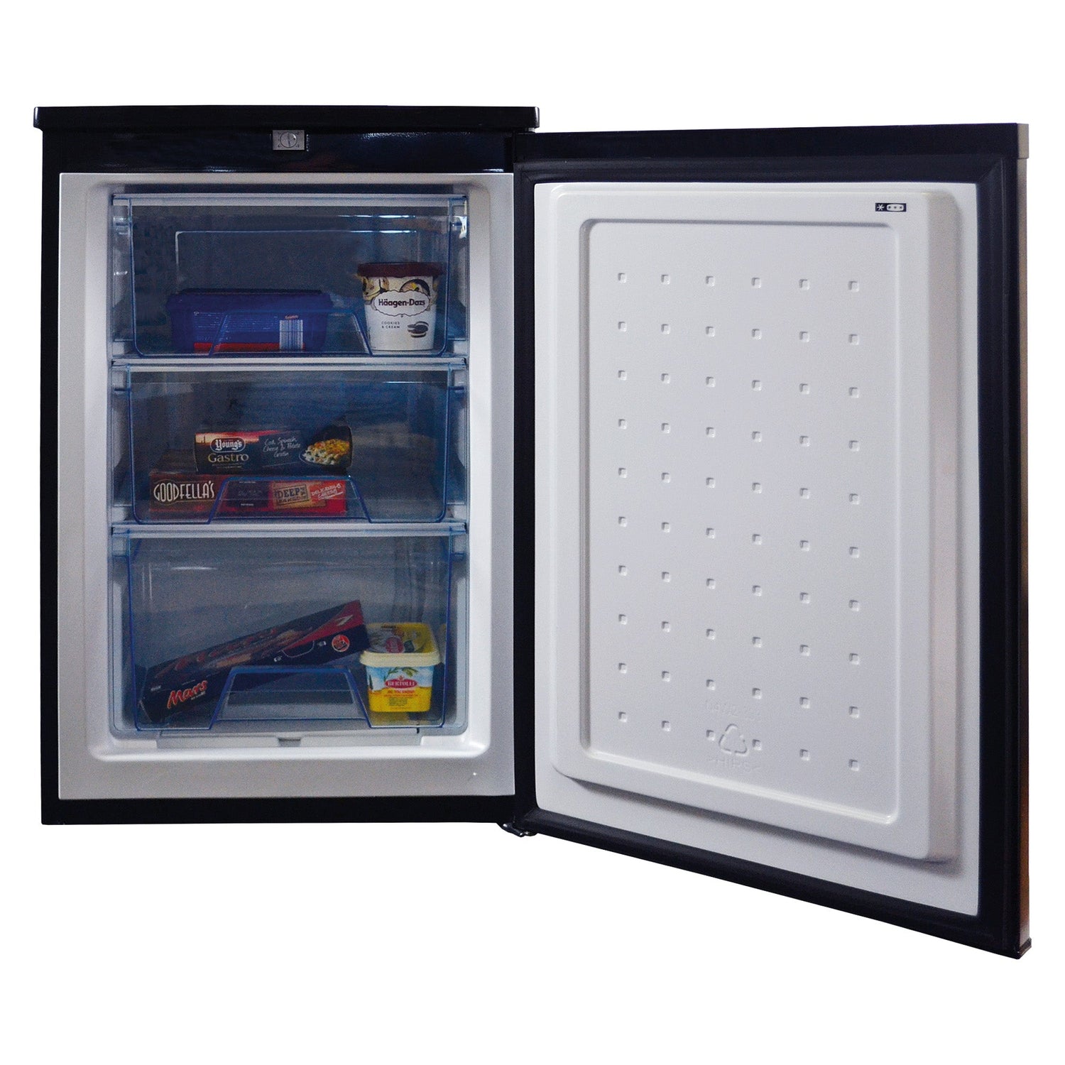 Under Counter Freezer, 88 Litre, Reversible Doors, Black