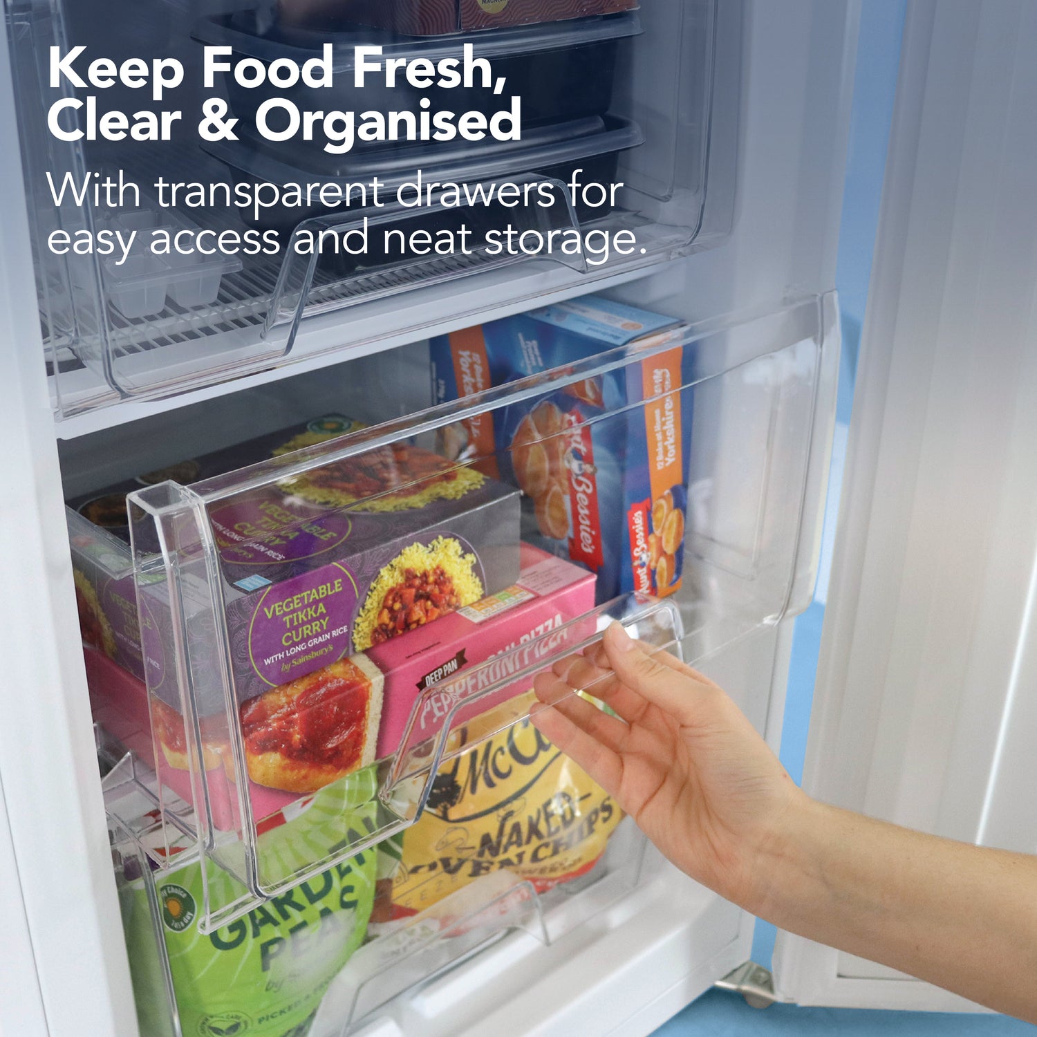 Under Counter Freezer, 88 Litre, Reversible Doors, White
