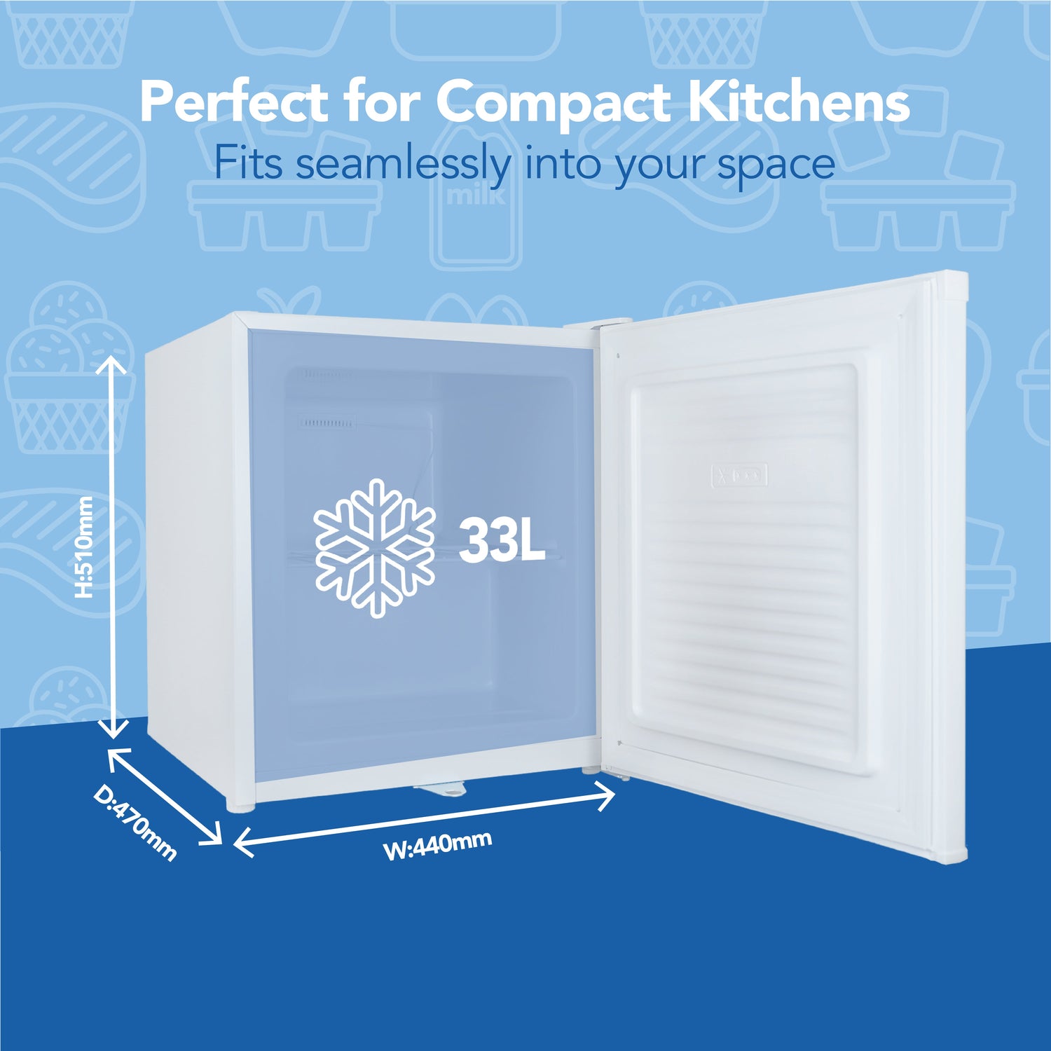 Table Top Freezer with Lockable Door, 33 Litre, White