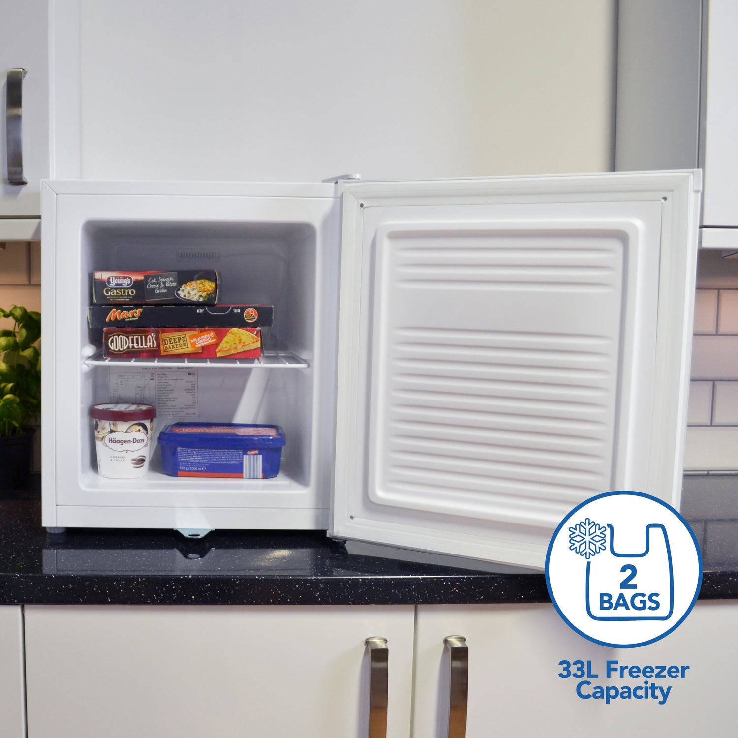 Table Top Freezer with Lockable Door, 33 Litre, White