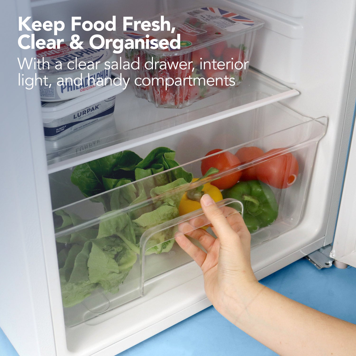 Under Counter Fridge with Chill Box, 91 Litre, White