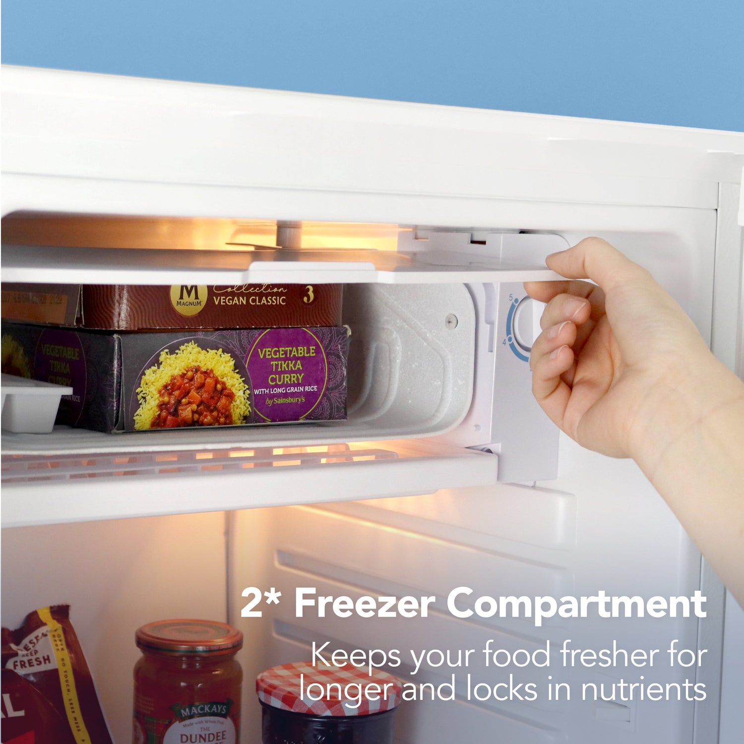 Under Counter Fridge with Chill Box, 91 Litre, White