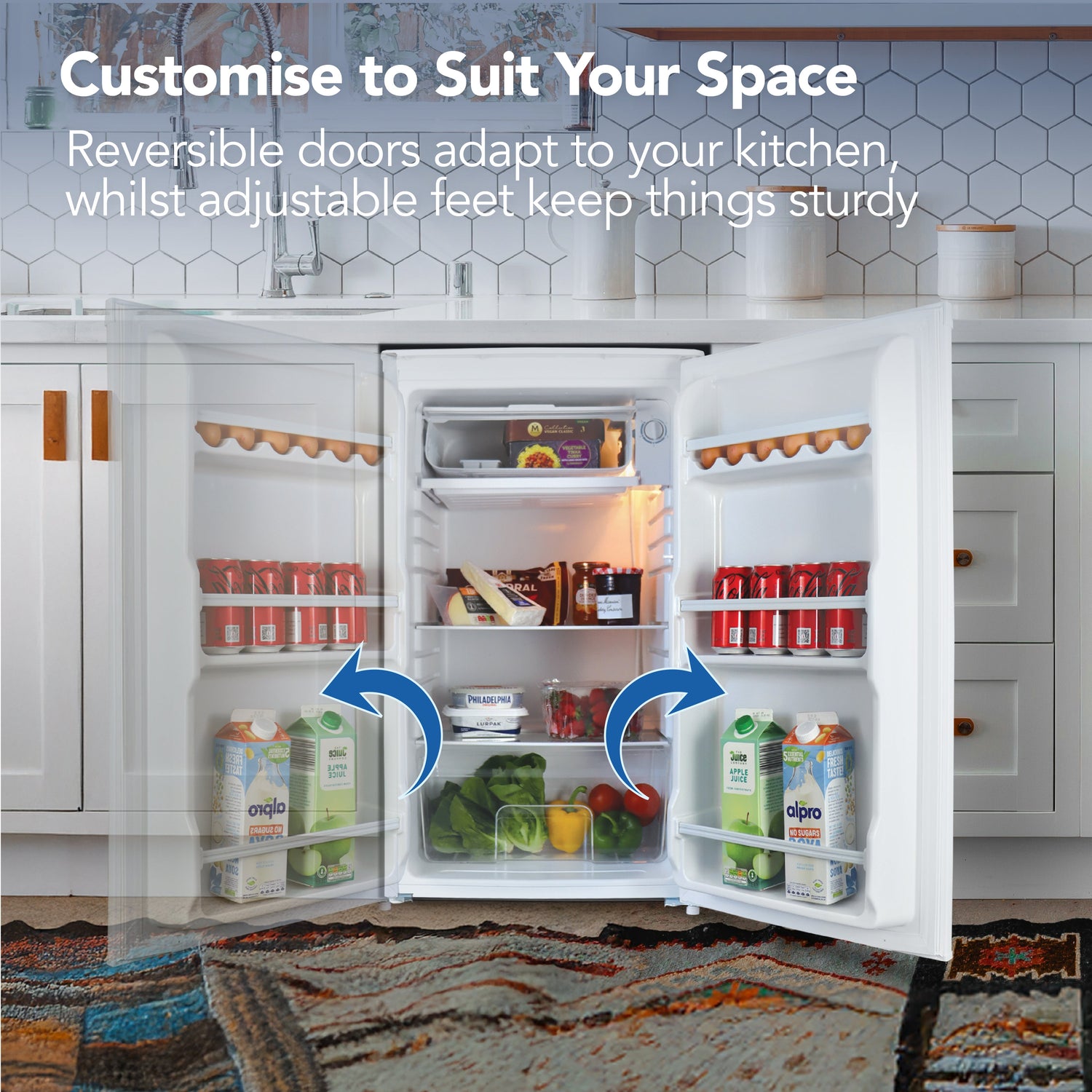 Under Counter Fridge with Chill Box, 91 Litre, White
