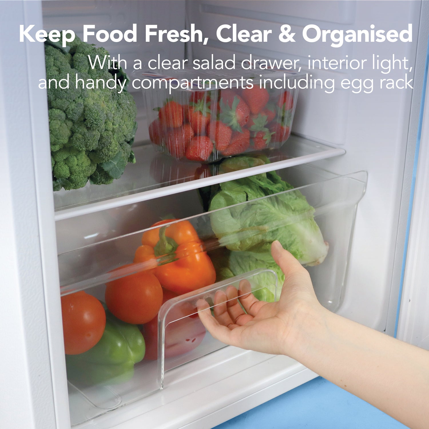 Under Counter Larder Fridge, 92 Litres, White