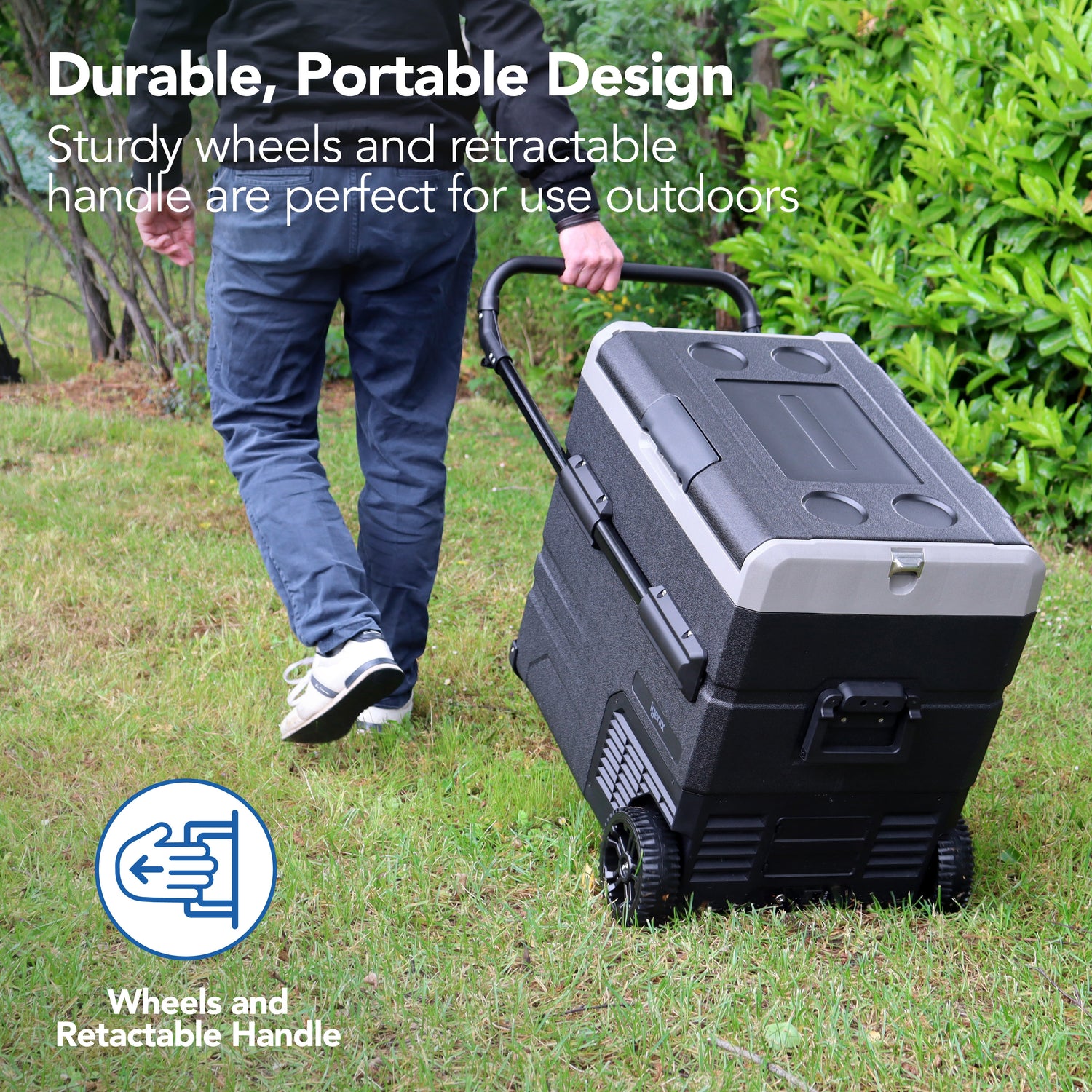 60L Portable Fridge Freezer, Black