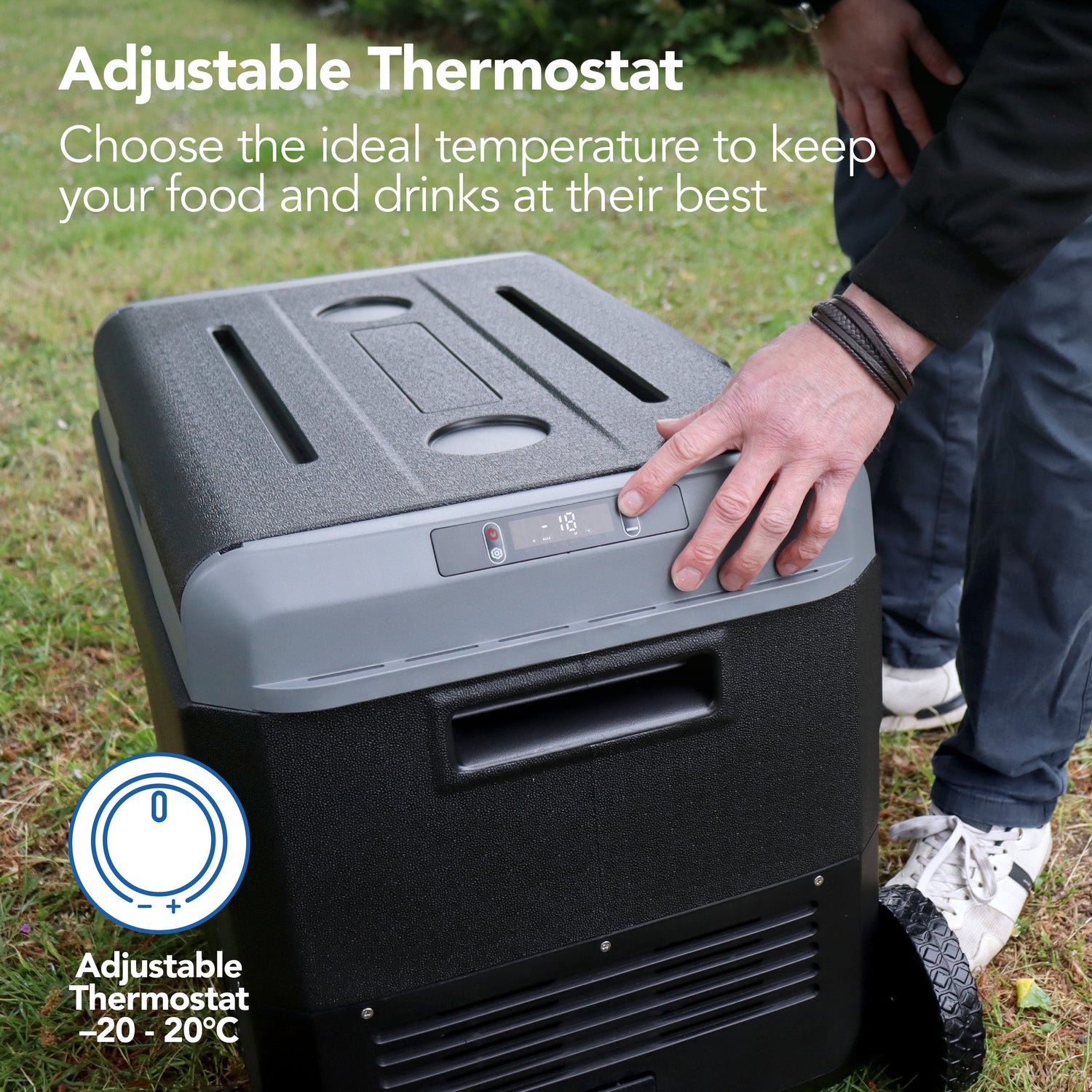 50L Portable Fridge Freezer, Black
