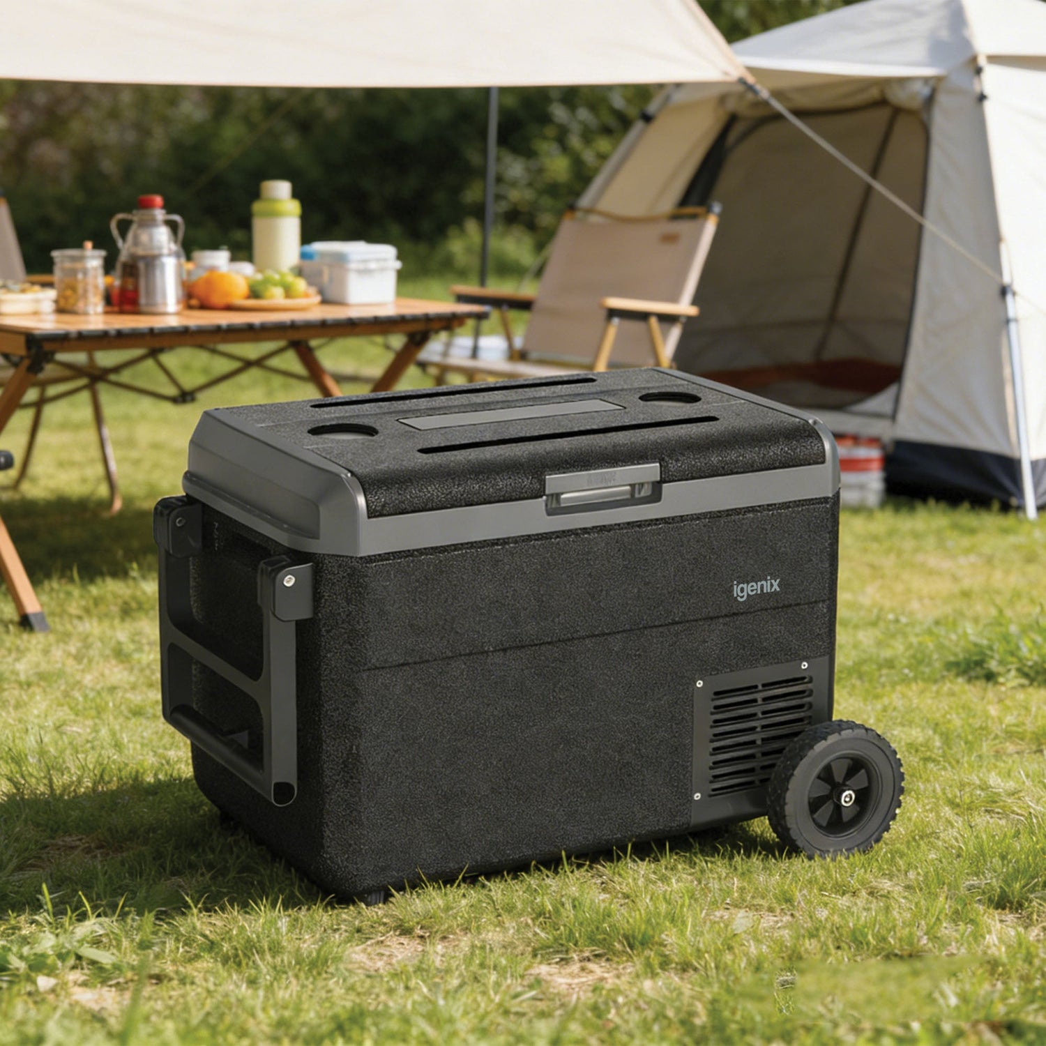 50L Portable Fridge Freezer, Black