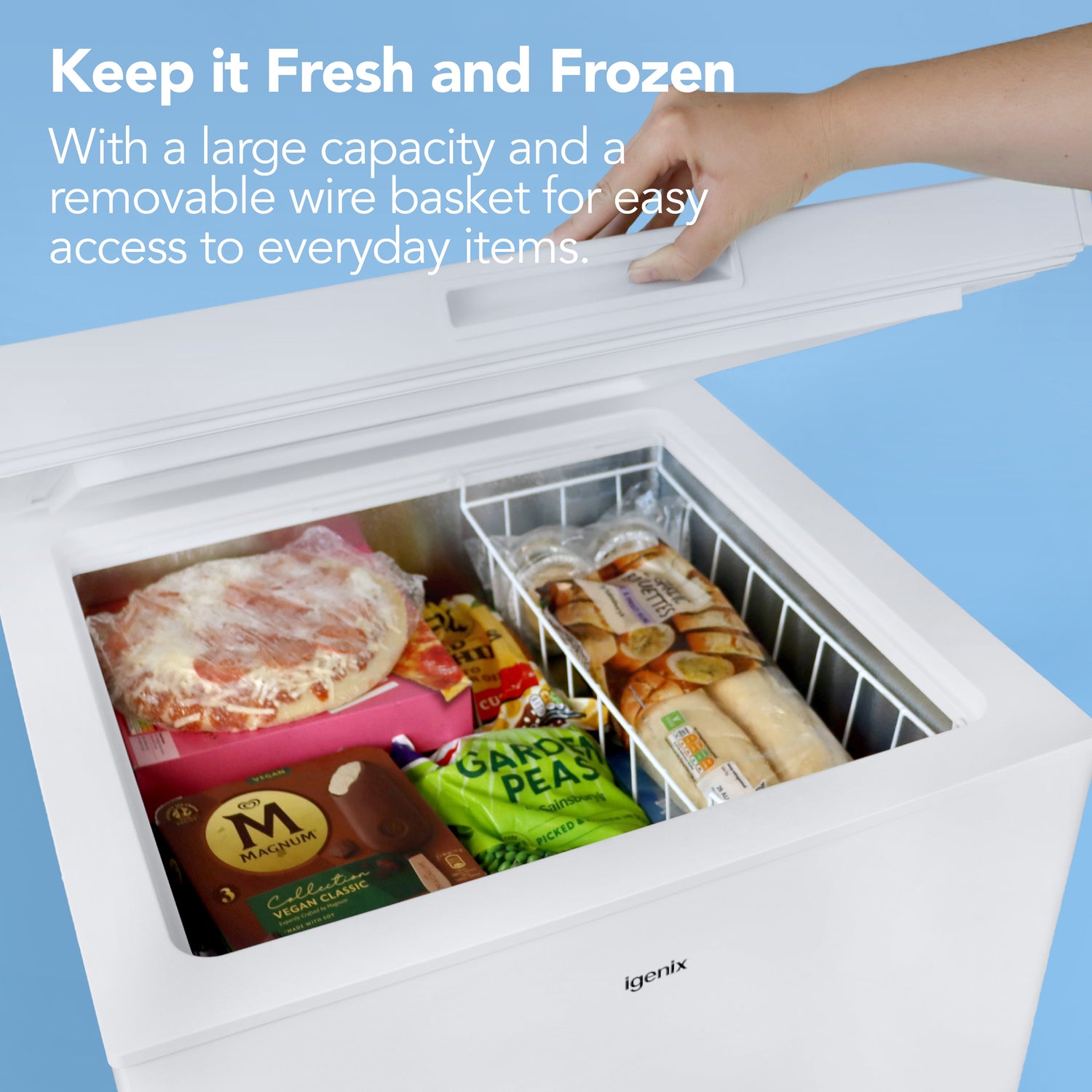Freestanding Chest Freezer, 143 Litre, White