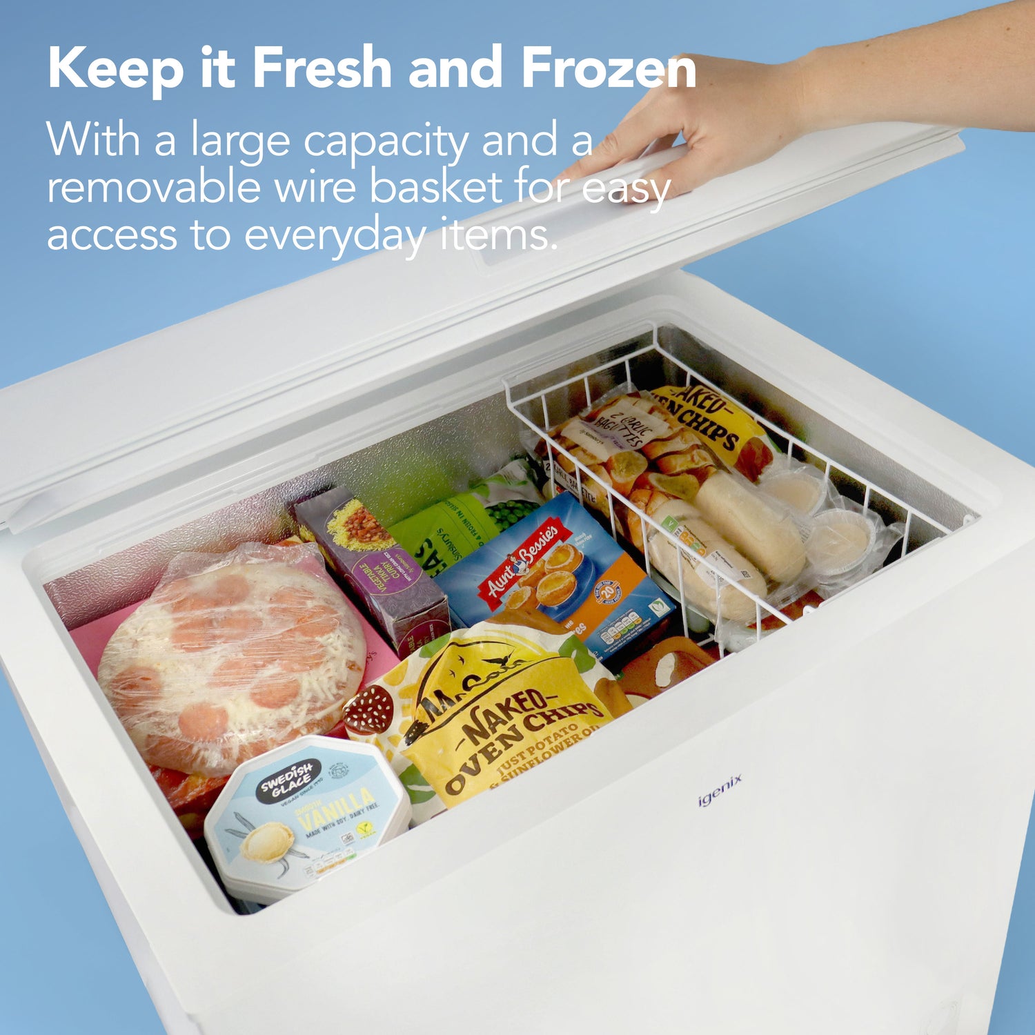 Freestanding Chest Freezer, 198 Litre, White