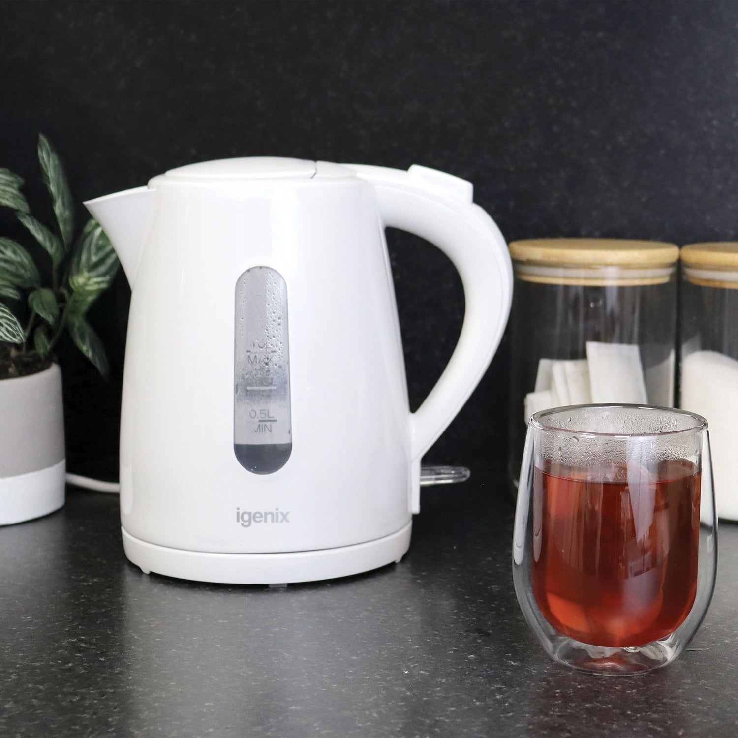 1 Litre Cordless Jug Kettle, 2200W, White