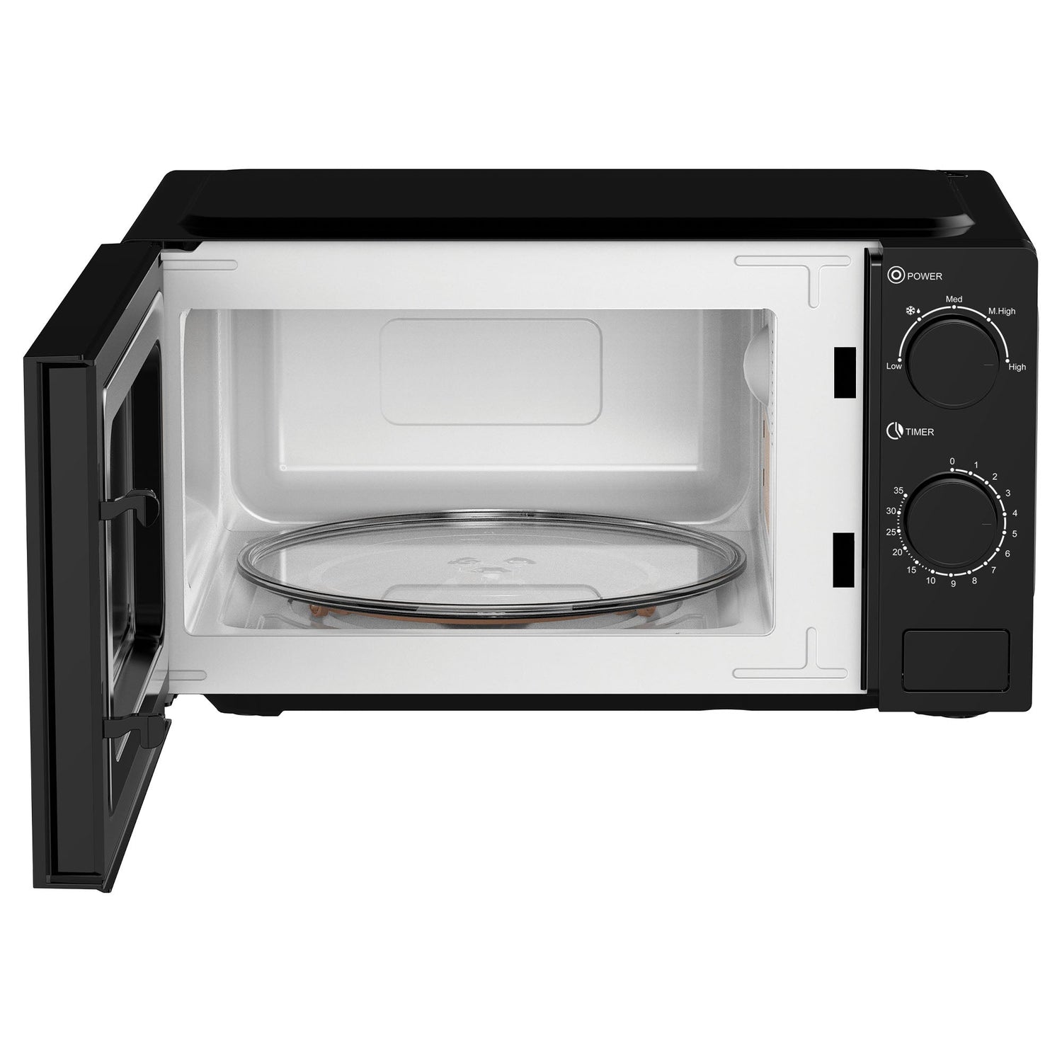 Manual Microwave, 700 W, 20 Litre, 35 Minute Timer, Black, Igenix IGMS02071B