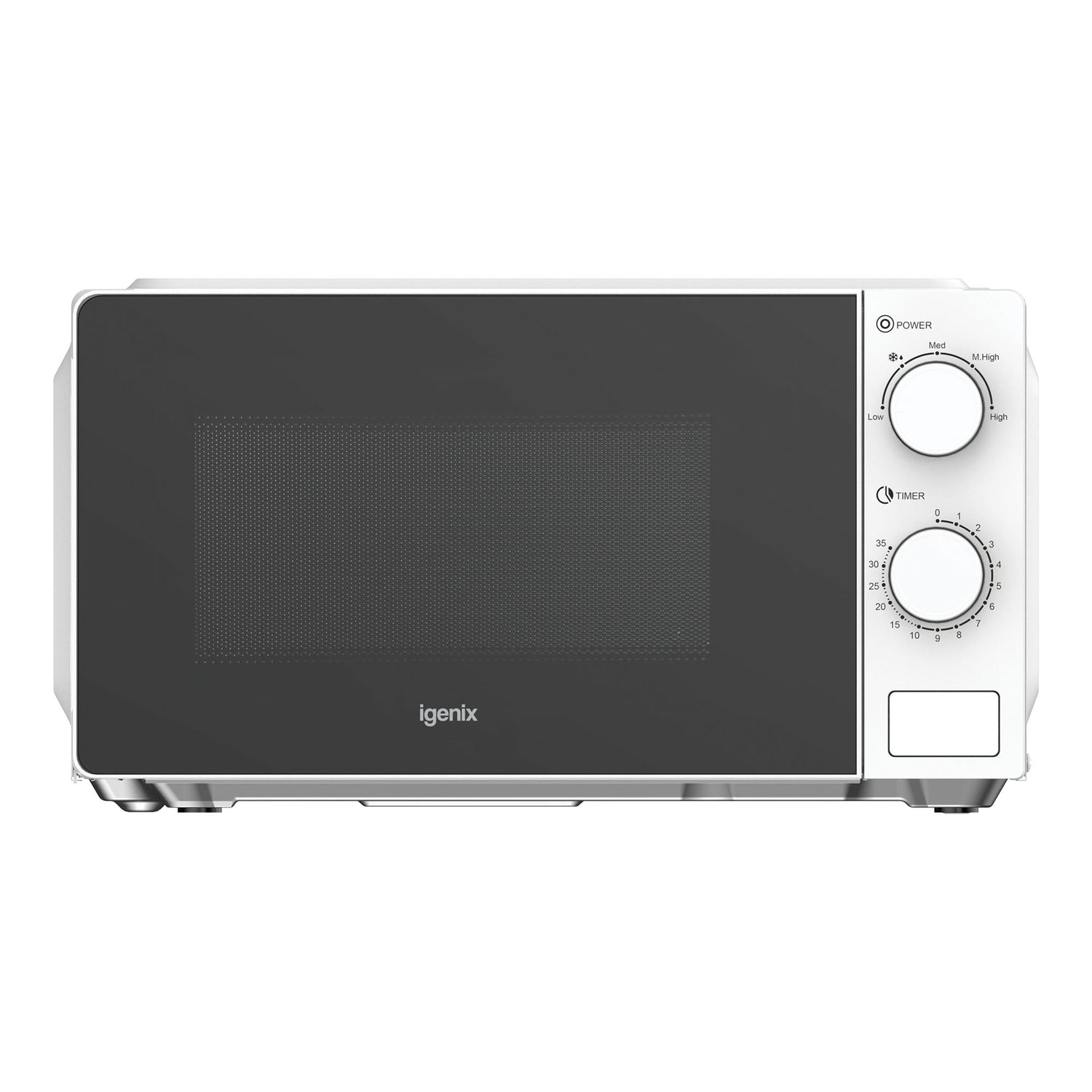 Manual Microwave, 700 W, 20 Litre, 35 Minute Timer, White, Igenix IGMS02071W