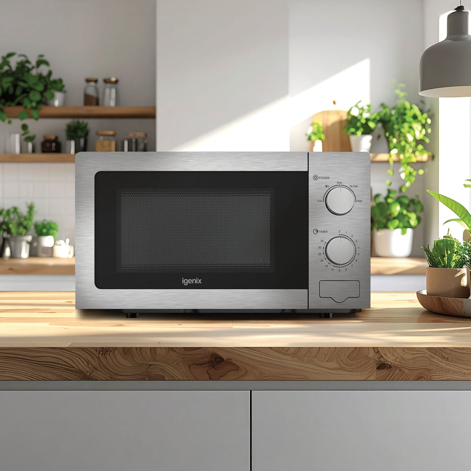 Manual Microwave, 20 Litre, 5 Power Settings, 800W, Stainless Steel, IGMS02081SS