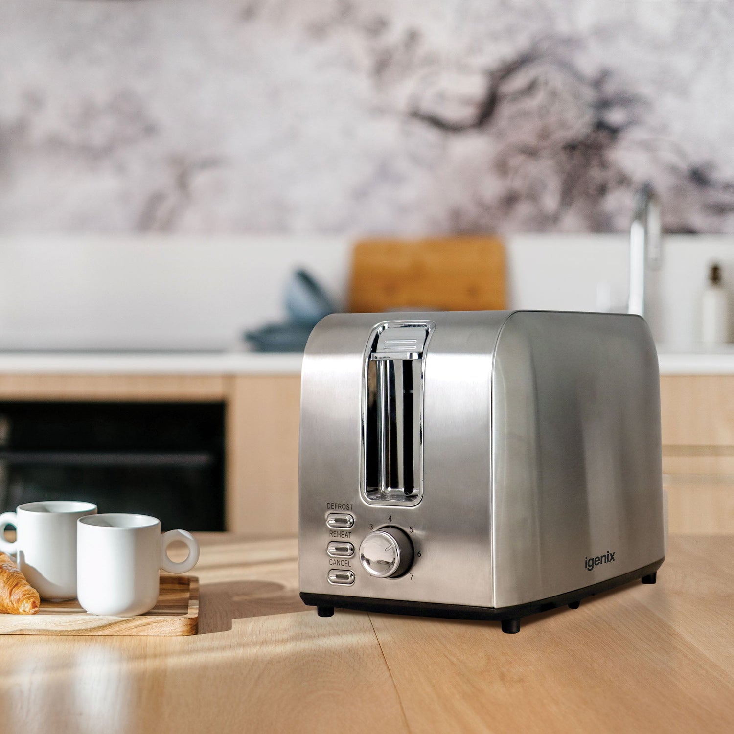 Igenix 750W 2 Slice Toaster, Stainless Steel