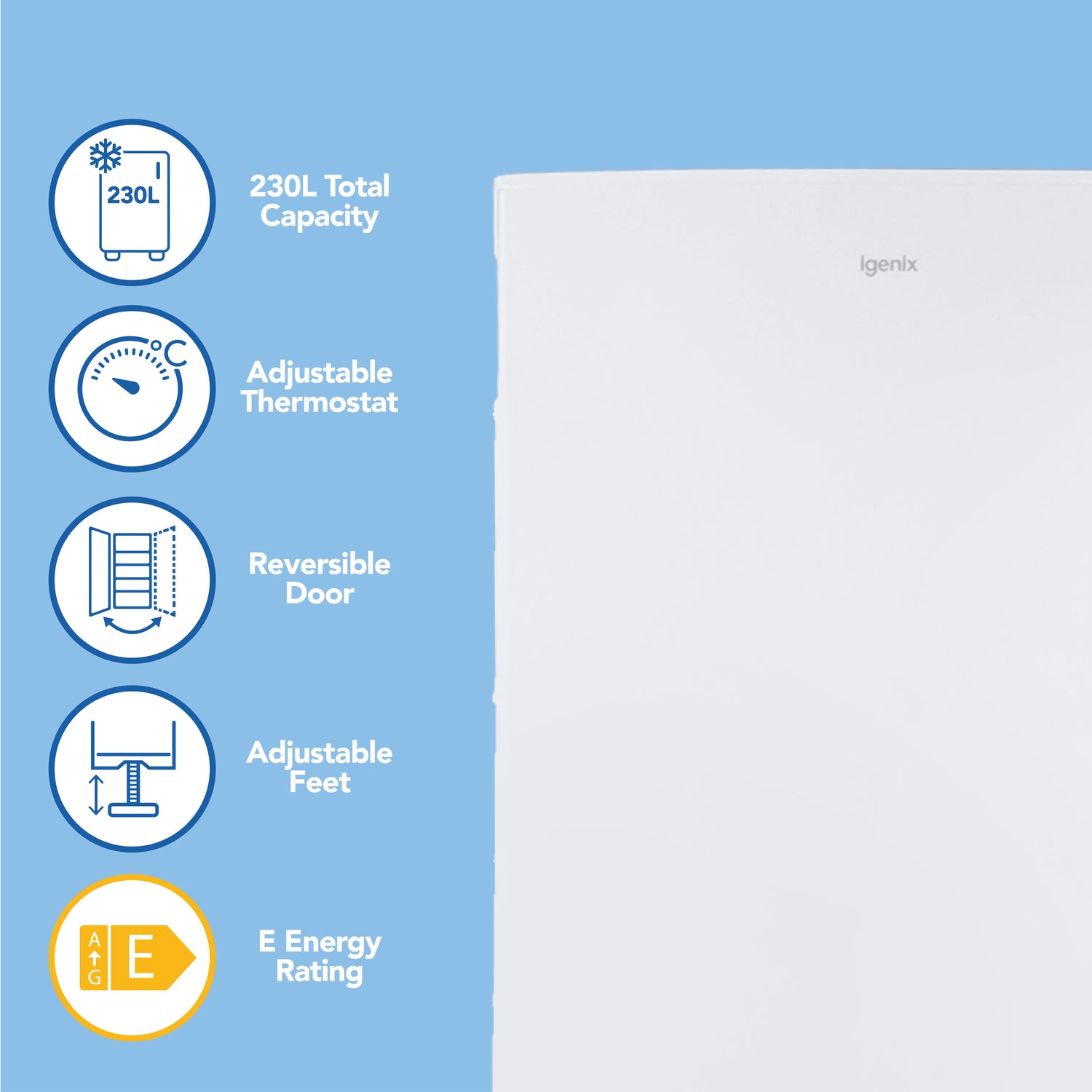 Freestanding Tall Larder Fridge, 55cm Wide, 230 Litre
