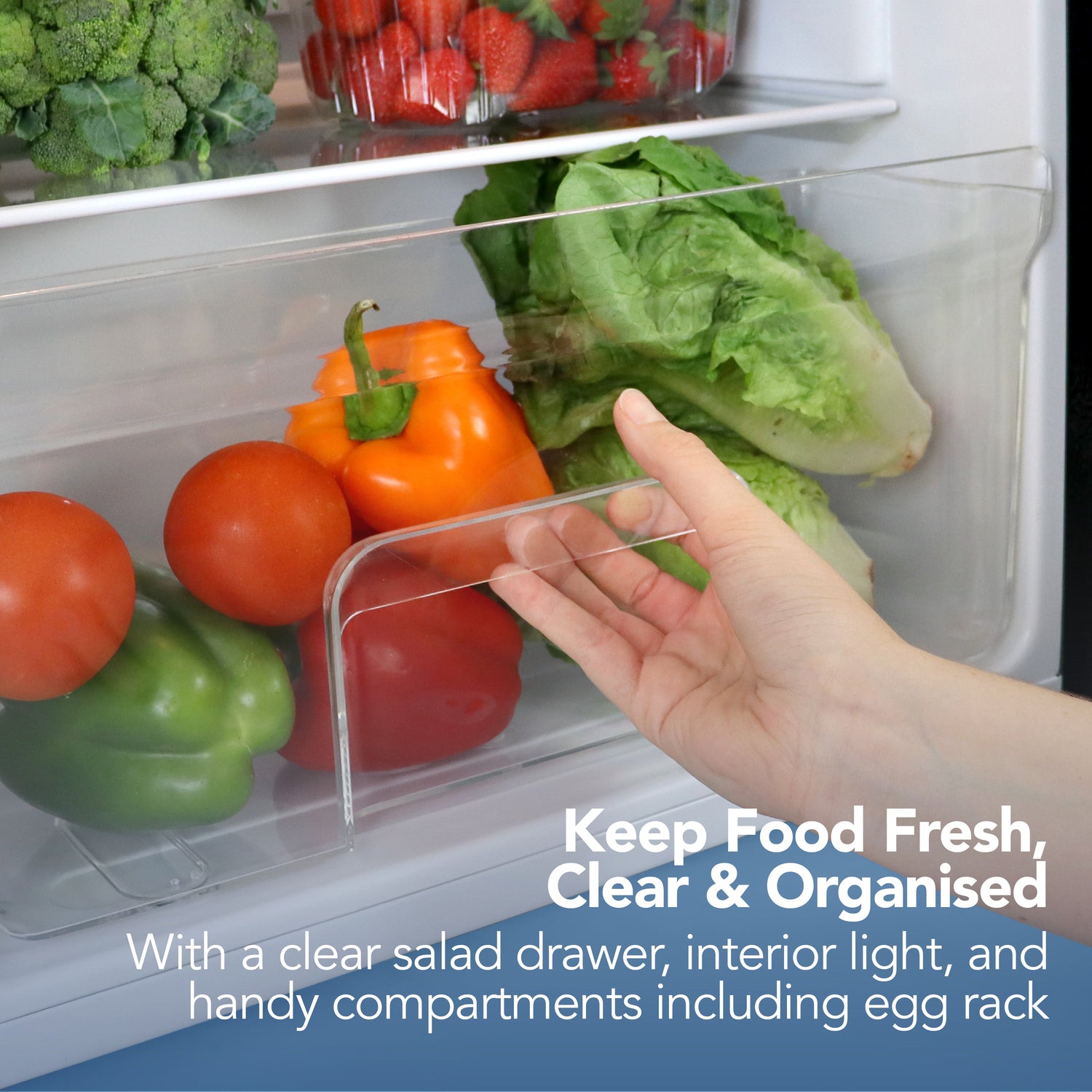 Under Counter Larder Fridge, 92 Litre, Reversible Door, Black